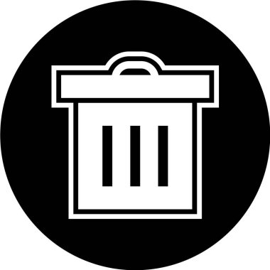 Çöp kutusu simgesi vektör illüstrasyonu