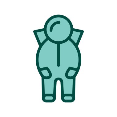 Moda Biçiminde Uzay Giysisi Simgesi İzole Arka Gruplandırılmış