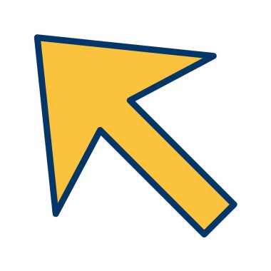 Beyaz arkaplanda izole edilmiş düz biçimli imleç ok simgesi