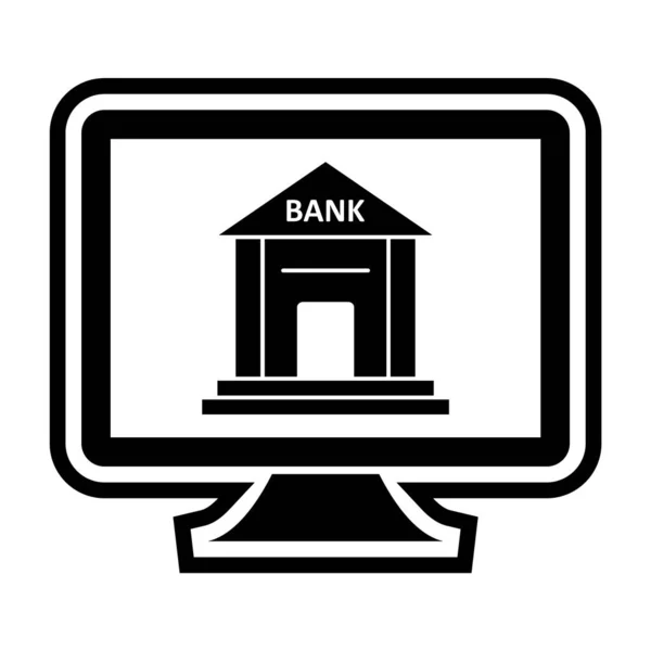 Ikona Bankowości Internetowej Modnym Stylu Odosobnione Tle — Wektor stockowy
