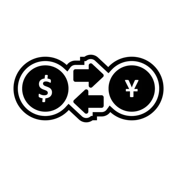 Ikona Směnného Kurzu Módním Stylu Izolované Pozadí — Stockový vektor