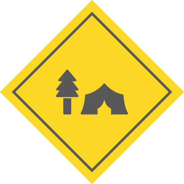 Tent Met Bomen Pictogram Trendy Stijl Geïsoleerde Achtergrond — Stockvector