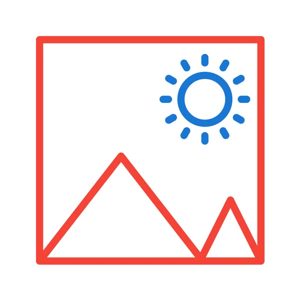 Sun Mountains Icon Vector Illustration — Stock Vector