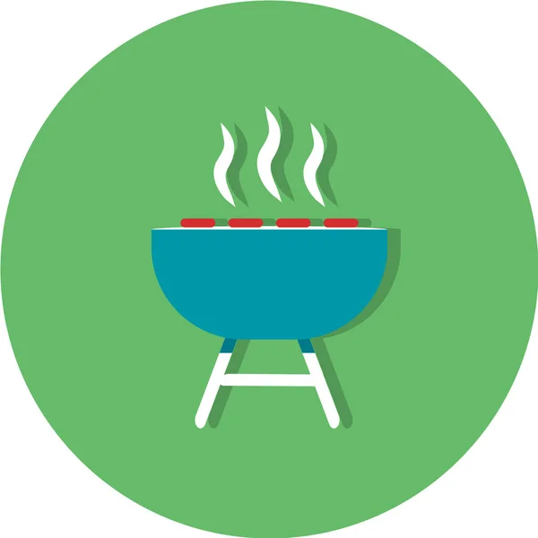 Icône Vecteur Plat Barbecue — Image vectorielle