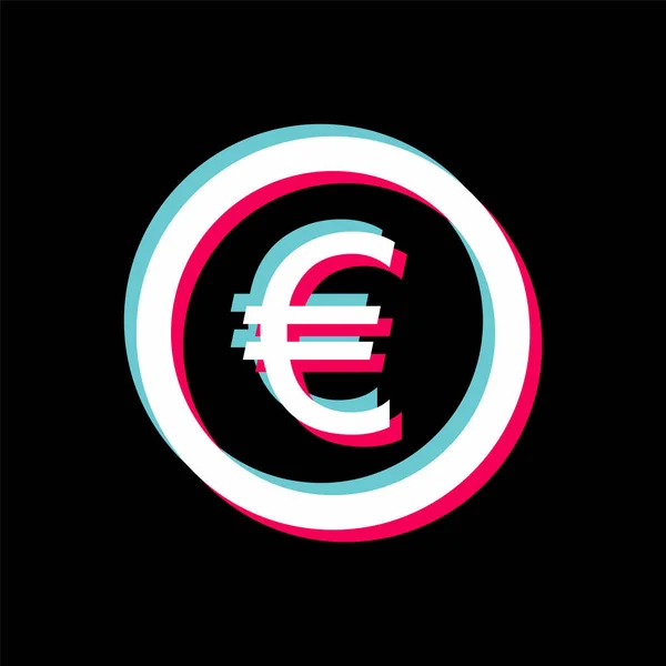 Ícone Euro Estilo Moda Fundo Isolado — Vetor de Stock