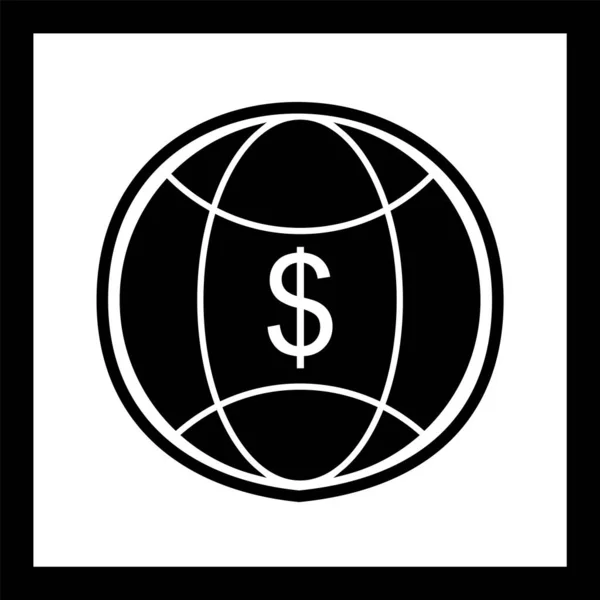 Ikona Světových Peněz Módním Stylu Izolované Pozadí — Stockový vektor