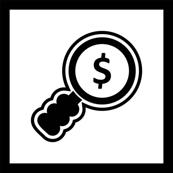 Icono Búsqueda Dinero Estilo Moda Fondo Aislado — Vector de stock