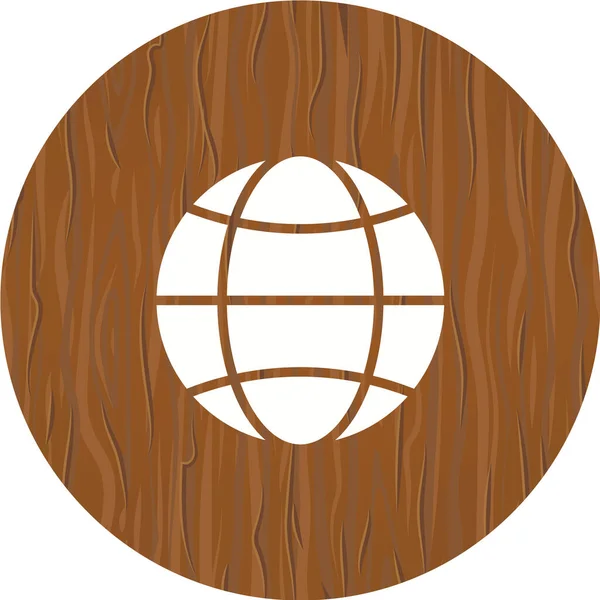 Vektorillustration Eines Holzrahmens Mit Braunem Globus — Stockvektor