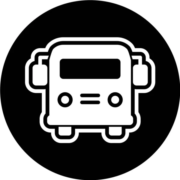 Bus Icon Black Background Vector Illustration — Stock Vector
