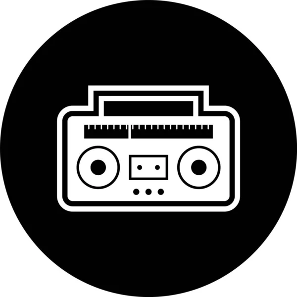 Audio Tape Icon Trendy Stijl Geïsoleerde Achtergrond — Stockvector