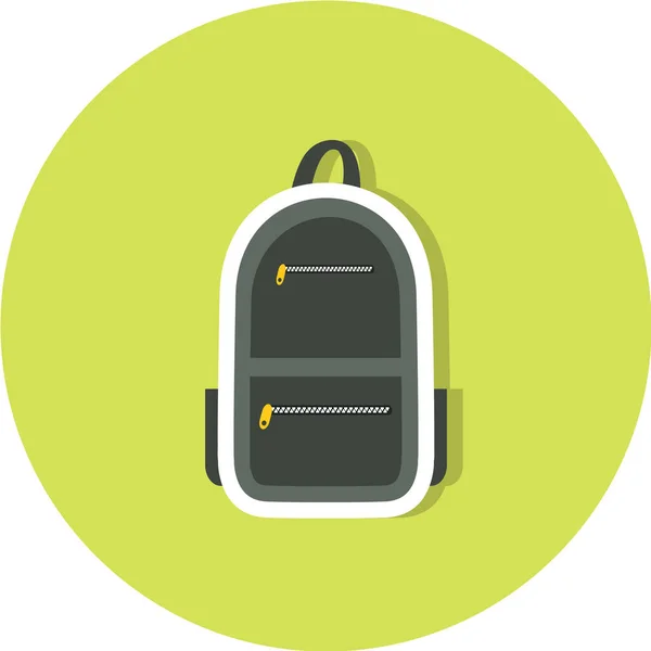 Mochila Escolar Icono Estilo Plano Aislado Sobre Fondo Blanco Vacaciones — Archivo Imágenes Vectoriales