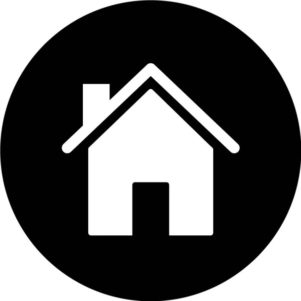 Icona Home Isolata Sfondo Nero — Vettoriale Stock