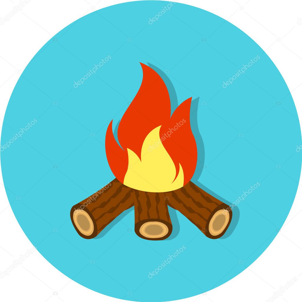 fire flame icon in flat style isolated on white background.