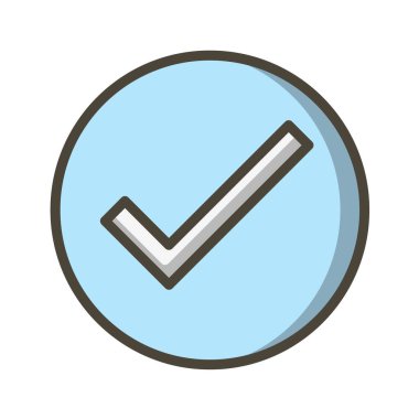 Beyaz arkaplanda izole edilmiş düz tasarım simgesini işaretle. Dosya vektör illüstrasyonunu düzenle.