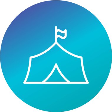 beyaz arkaplanda kamp konsepti vektör simgesi 