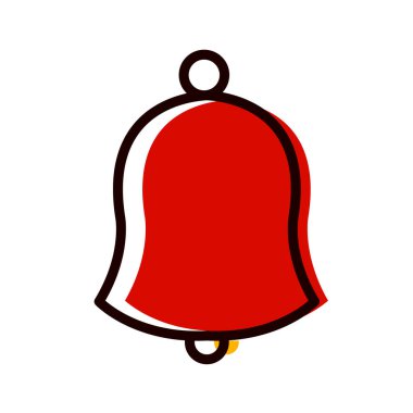 Beyaz arkaplanda izole edilmiş düz bir çan simgesi. vektör illüstrasyonu