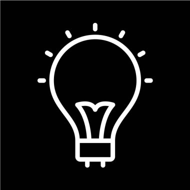 Ampul siyah simgesi beyaz arkaplanda izole edildi