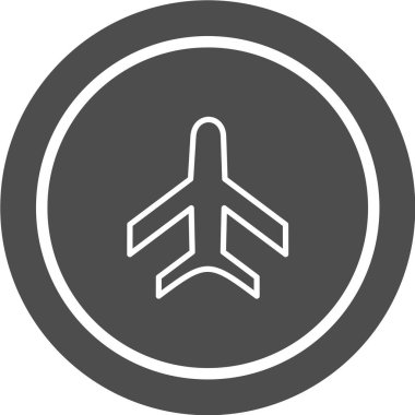 Uçak vektör simgesi. uçak sembolü. seyahat ve ulaşım işareti.