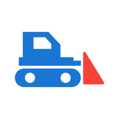 Moda Biçimli Buldozer Simgesi İzole Arkaplan      