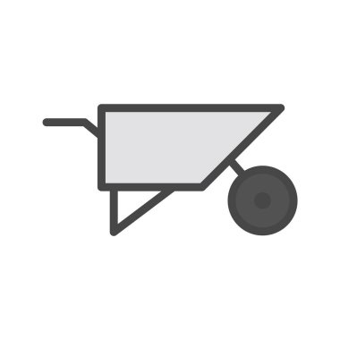 Moda Biçimli El Arabası Simgesi İzole Arkaplan      