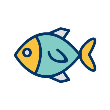 balık simgesi, vektör illüstrasyonu