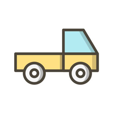 Kamyon simgesi beyaz arka planda izole edilmiş. ulaşım sembolü vektör çizimi.