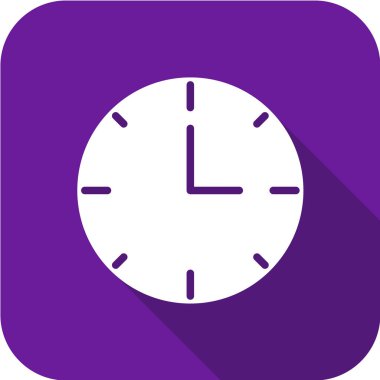 Beyaz arkaplanda izole edilmiş düz stil saat simgesi