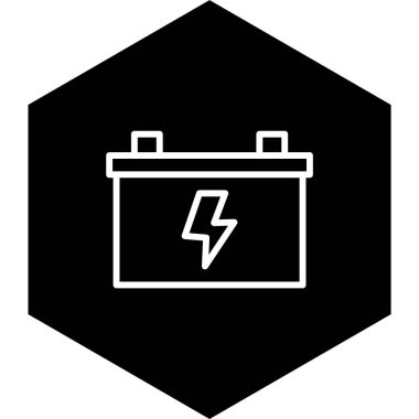 Moda Biçimli Batarya Simgesi İzole Arkaplan      