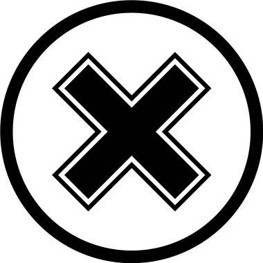 Siyah ve beyaz haç işaretinin vektör çizimi