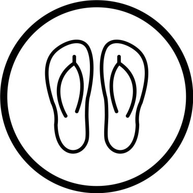 Parmak arası terlik simgesinin vektör illüstrasyonu