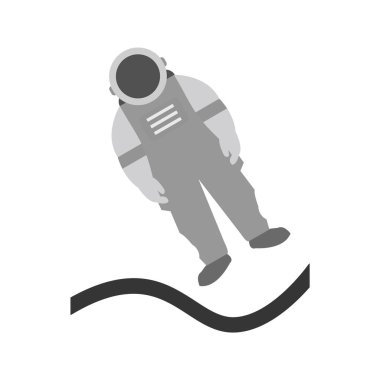 Moda Biçimli Astronout İniş Simgesi İzole Arkaplan