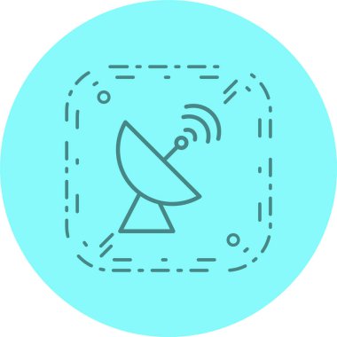 Moda Biçimli Uydu Tabağı Simgesi İzole Arkaplan