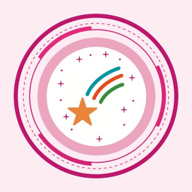 Düşen Yıldız Simgesi Moda Biçiminde İzole Arka Gruplandırılmış