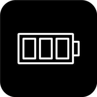 Batarya ikonu, vektör çizimi. düz tasarım biçimi