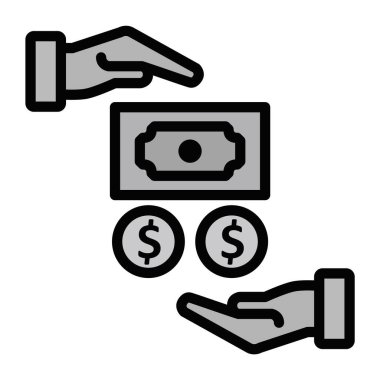 Moda Biçiminde Ayırılmış Arkaplanda Maaş Simgesi    