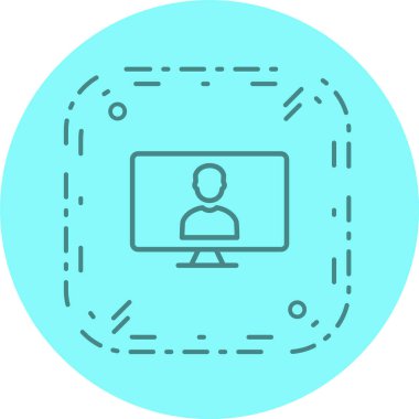 Çevrimiçi Çalışma Simgesi Moda Biçiminde İzole Arkaplan      