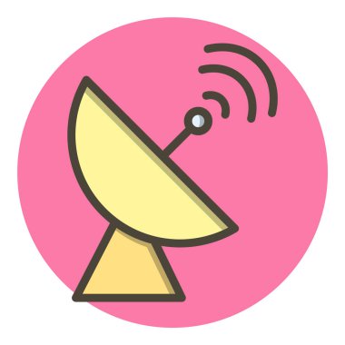 Moda Biçimli Uydu Tabağı Simgesi İzole Arkaplan