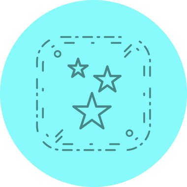 Moda Biçimli Yıldızlar Simgesi Ayrı Arka Gruplandırılmış