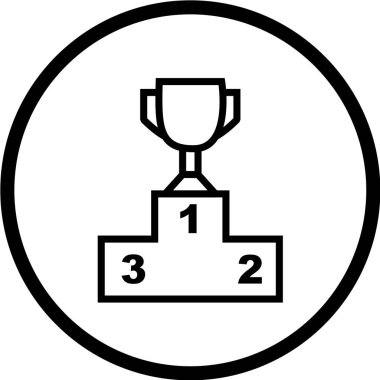 Altın kupa kazanan podyum, şampiyon, kazanan vektör, ikon