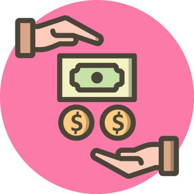 Moda Biçiminde Ayırılmış Arkaplanda Maaş Simgesi    