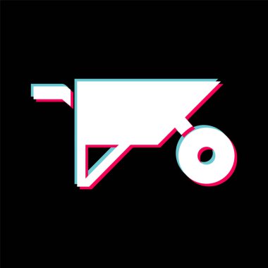 Moda Biçimli El Arabası Simgesi İzole Arkaplan      