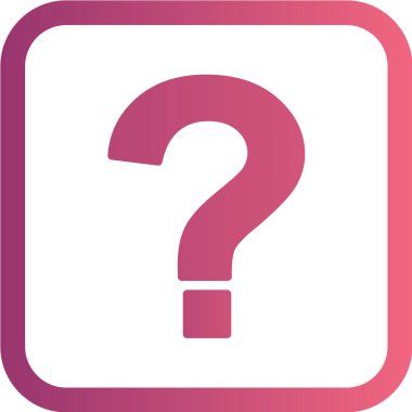 Düz renk biçiminde soru işareti simgesi.