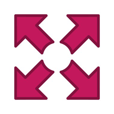 Moda Biçiminde Tam Ekran Simgesi İzole Arkaplan