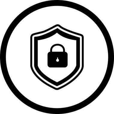 Çevrimiçi Koruma Simgesi Moda Biçimli İzole Arkaplan      