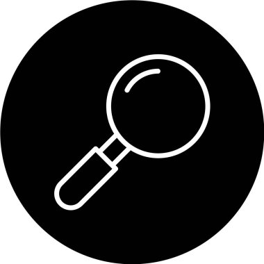 Büyütme cam simgesi, vektör illüstrasyonu