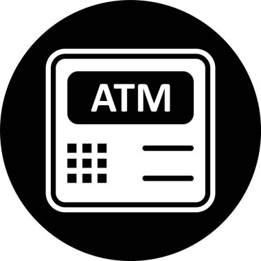 Moda Biçimli İzole Arkaplanda Atm Makinesi Simgesi   