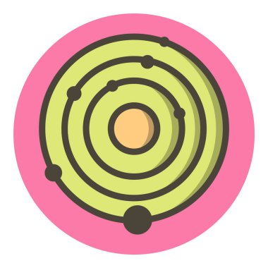 Güneş Sistemi Simgesi Moda Biçimli Ayrı Arka Gruplandırılmış