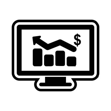 İş Grafiği Simgesi Moda Biçiminde İzole Arkaplan