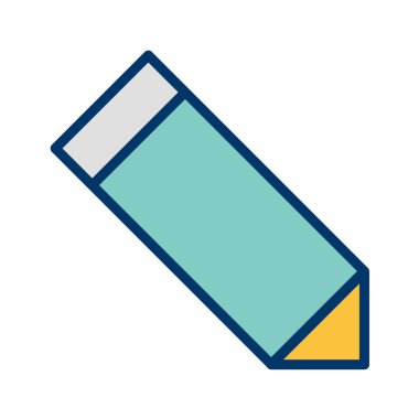 Beyaz arkaplanda izole edilmiş izometrik 3d biçiminde kalem simgesi