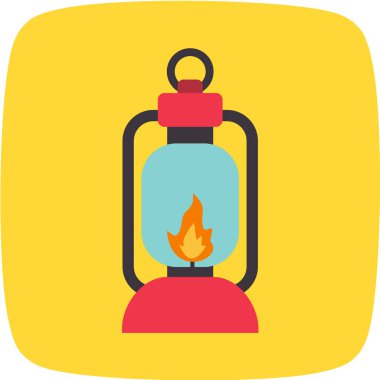 beyaz arkaplanda kamp konsepti vektör simgesi 